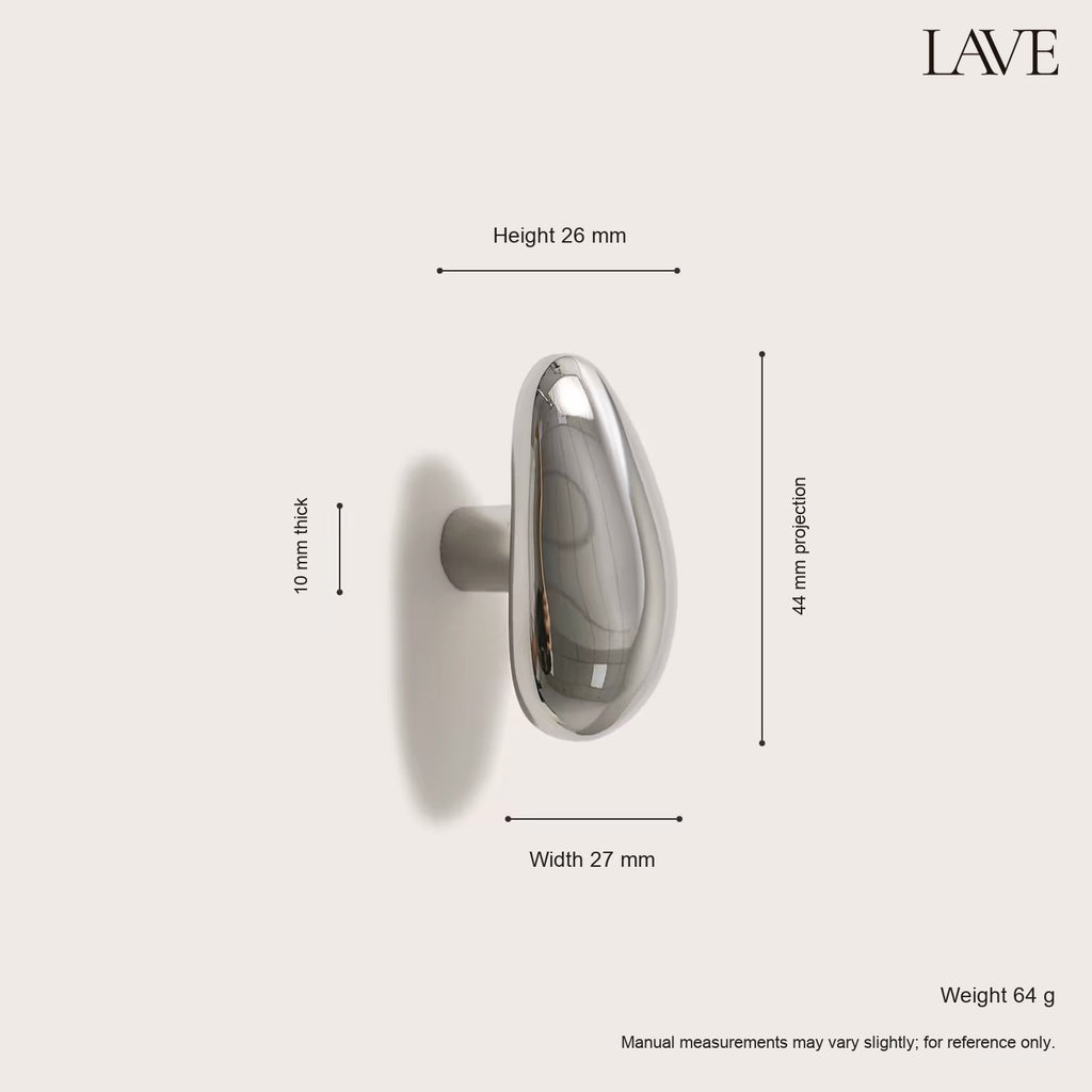 Pebble Shape Titanium Silver Cabinet Knob – Lave Studio