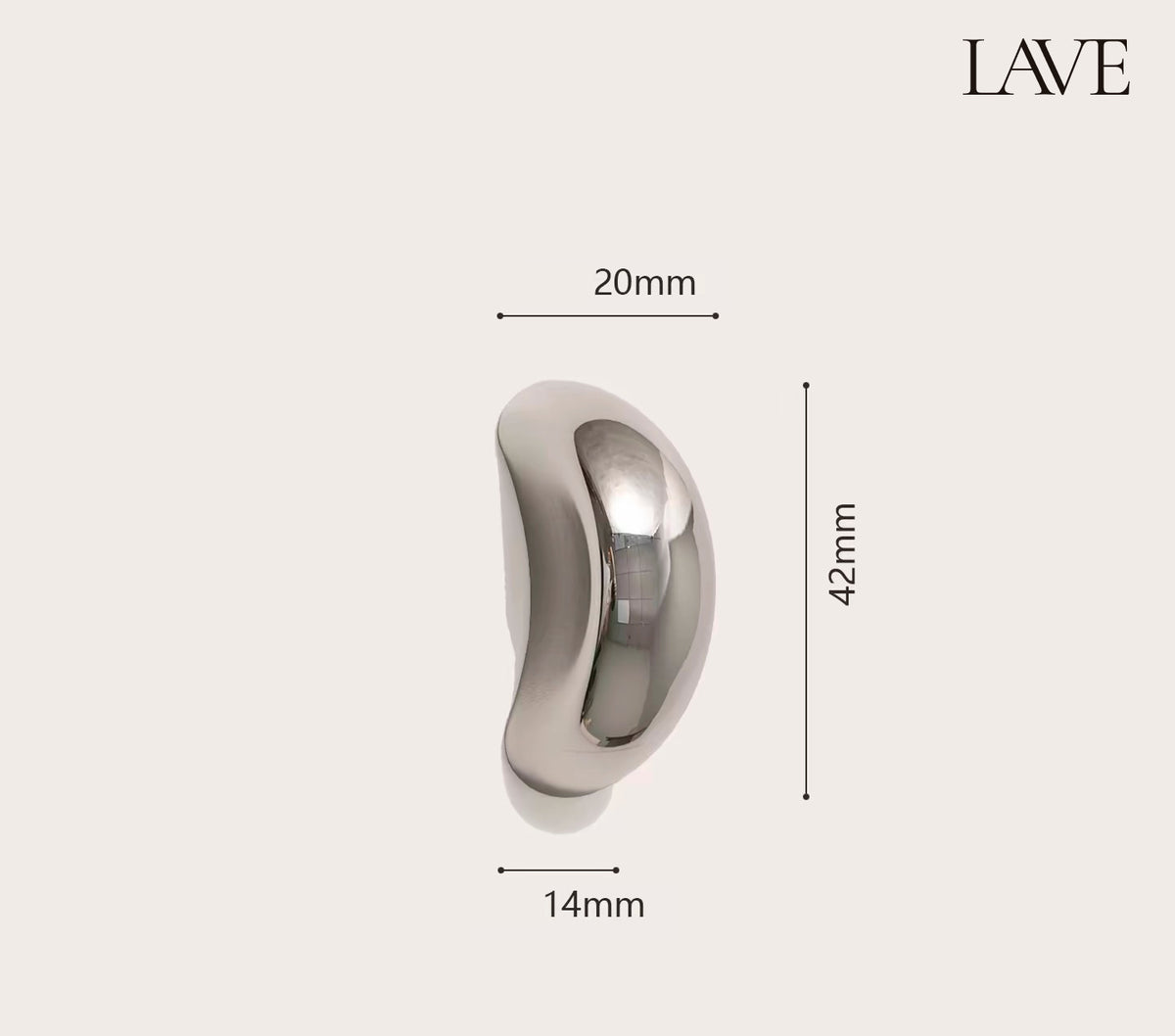 Mid-century titanium silver cabinet door handle - Lave Studio