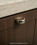 Mid-century titanium silver cabinet door handle - Lave Studio