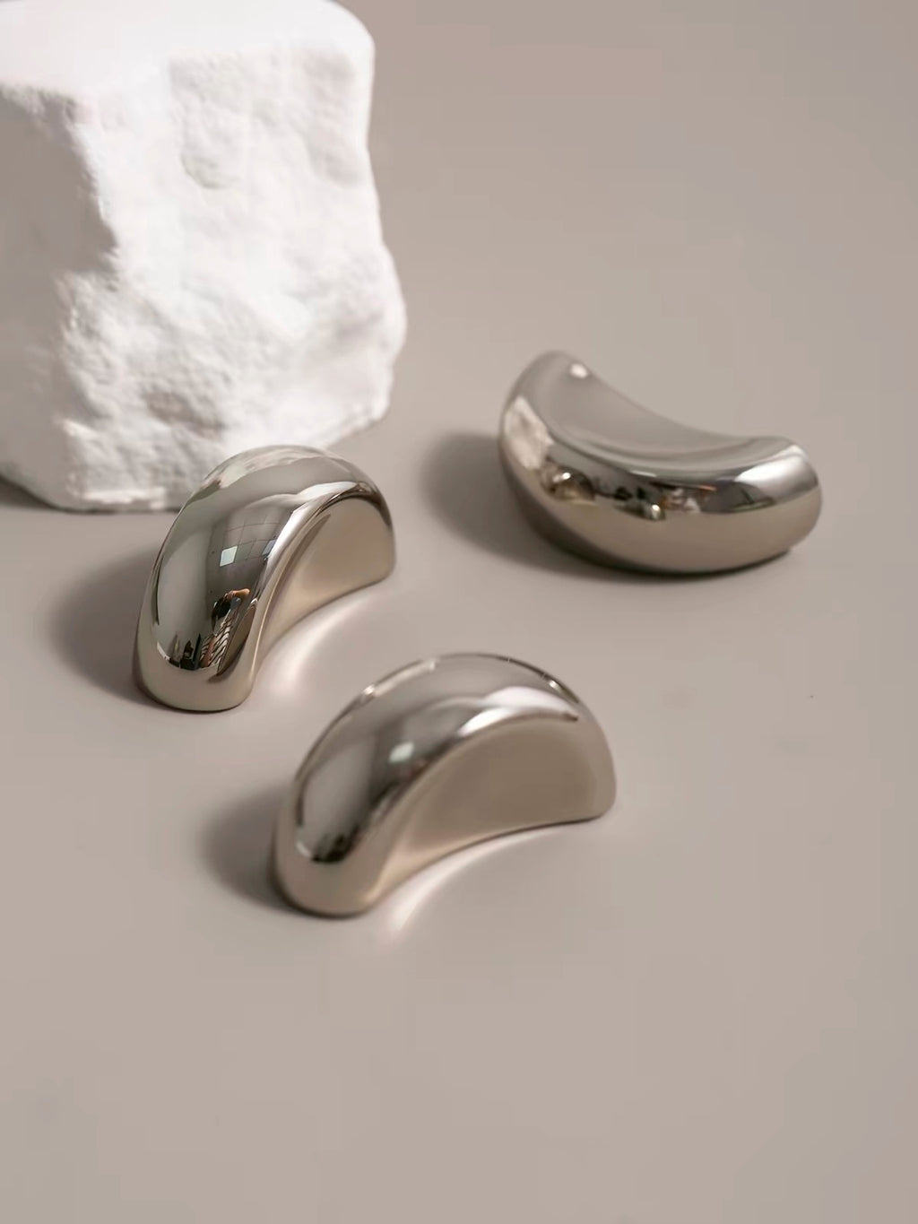 Mid-century titanium silver cabinet door handle - Lave Studio