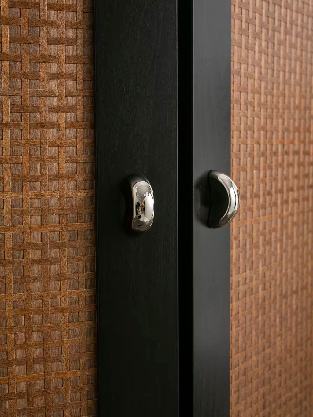 Mid-century titanium silver cabinet door handle - Lave Studio
