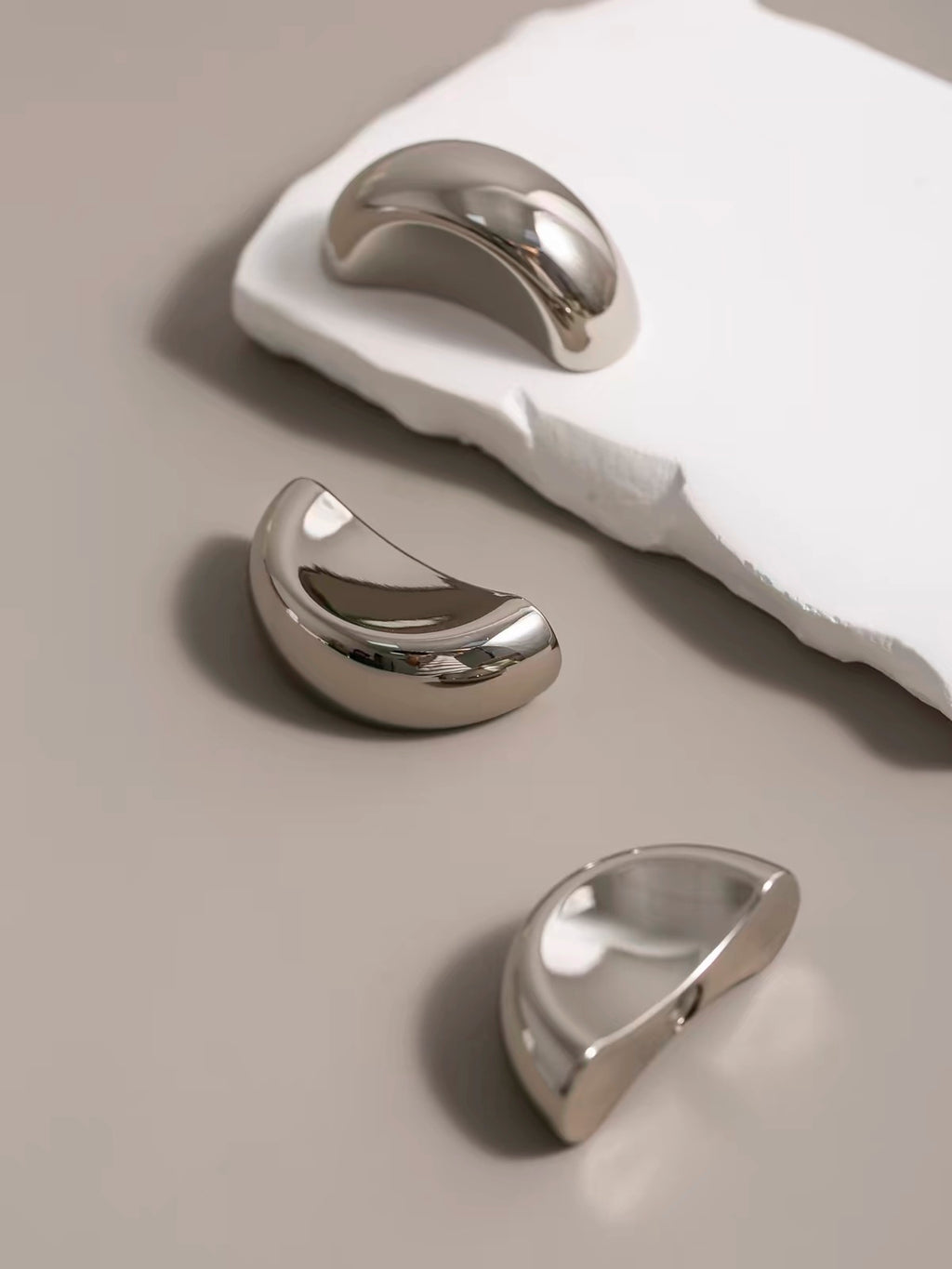 Mid-century titanium silver cabinet door handle - Lave Studio