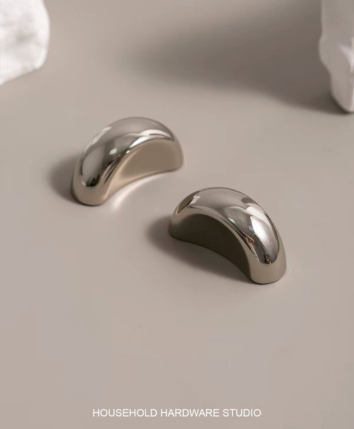 Mid-century titanium silver cabinet door handle - Lave Studio