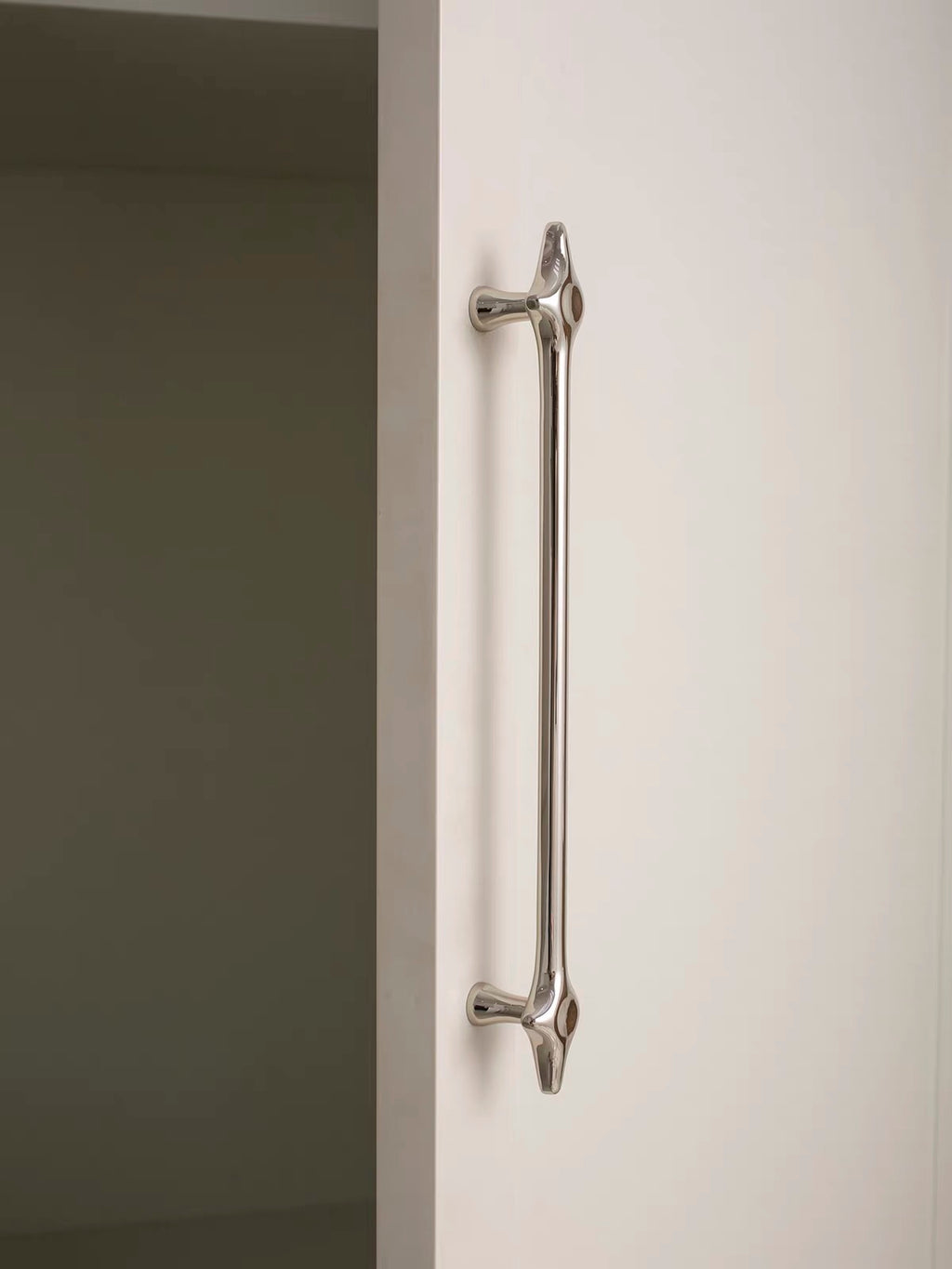Retro-Futurism / Space Age titanium silver cabinet door handle - Lave Studio
